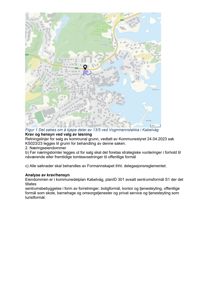 Et kart som viser en lokalisering (markert med en pin) i Kabelvåg, med omgivende infrastruktur og bygningsmasse.