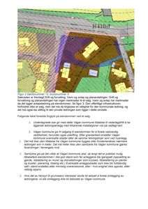 Bildet viser en situasjonsplan (tomtekart) med farger som angir ulike arealer og ledninger. Det er også en tekstbeskrivelse av eiendommen og vedlagte kart.