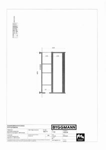 Snittegning (Snitt AA) av en ramme- og snålstegning med mål og detaljer.