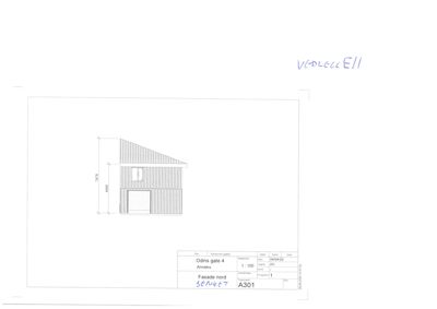 Fasadetegning for 'Odins gate 4 Annex' som viser fasaden sett fra nord med mål og detaljer.