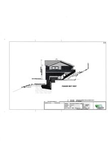 Fasadetegning av en bygning sett fra vest