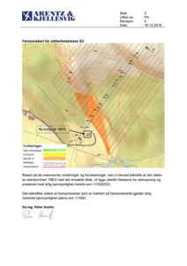 Faresonekart som viser eiendom og fareområder for steinsprang og snøskred.