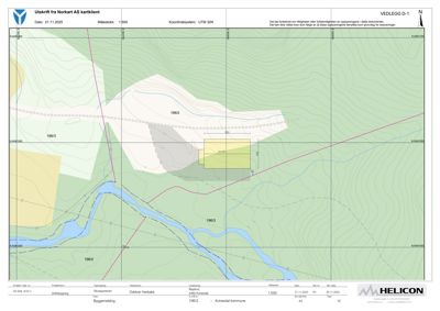 Situasjonsplan eller kartutskrift som viser topografi, eiendomsinndeling (196/2, 196/3) og bygningsplassering.