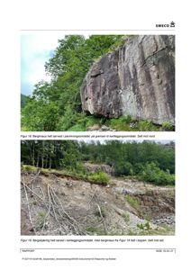 Fotografier av bergsknaus og bergskjæring i et kartleggingsområde.