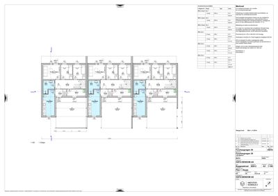 Etasjeplan (1. Etasje) som viser romfordeling, veggtykkelse og areal for en bygning.