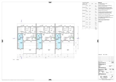 Etasjeplan for 1. etasje som viser romfordeling, veggtykkelse og mål.