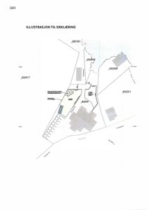 Situasjonsplan som viser bygningens plassering i forhold til nabotomter og vegger, med høydemål (f.eks. 65/617).