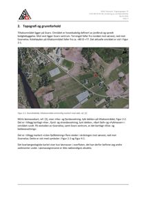 Oversiktsbilde (flyfoto) av et område med jordbruk og spredt boligbebyggelse, med et rødt område markert for tiltaksområdet.