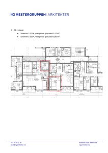 Etasjeplan for 2. etasje som viser romfordeling, arealer og utforming av soverom og andre rom.