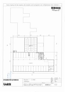 Etasjeplan (kjellerplan) med romfordeling, dimensjoner og utstyr.