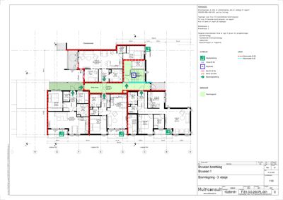 Etasjeplan (3. etasje) med romfordeling, dører og brannskilting.