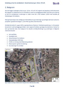 Flyfoto av et kartlagt område med gul markering, inkludert nabolag og infrastruktur.