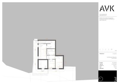 Etasjeplan (underetasje) for en ny enebolig med romfordeling og mål.