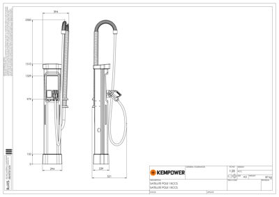 Teknisk tegning med mål for en satellittstolpe (SATELLITE POLE) med dimensjoner og konstruksjonsdetaljer.
