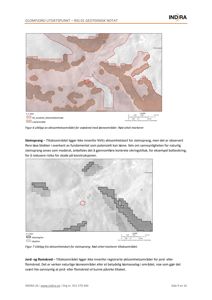 Dokumentet viser to kart (Figur 6 og Figur 7) som illustrerer aktsomhetsområder for steinsprang og løseområder i et geoteknotat.