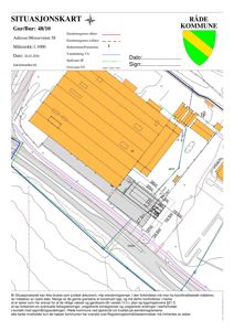 Situasjonskart som viser eiendomsgranser, eiendomsnummer, adresse, nabolag og infrastruktur (veier, vann, strøm).
