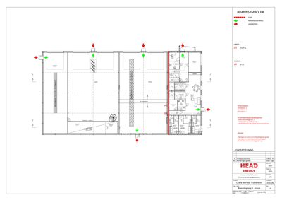 Etasjeplan med brannsymbolet og romfordeling