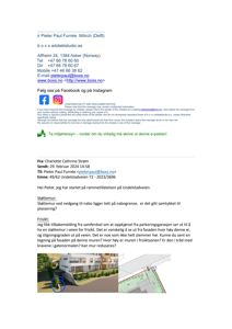 Et fotografi av en eksisterende bygning (fleretasjes bolig) med en markert støttmur ved nabolagsgrensen.