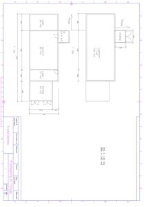 Etasjeplan (1. etg) med romfordeling, mål og arealoppdeling for en bygning.