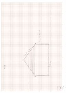 En håndtegnet fasadeopprikk (sideutsnitt) av en bygning, med angitte mål og retning (Nord).