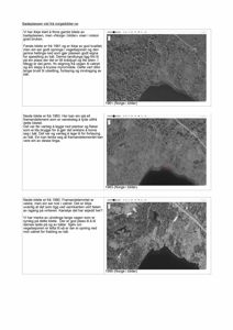 Bildet viser en samling av tre historiske fotografier (fra 1961, 1983 og 1990) av et sted som heter Badeplassen, med tilhørende tekstbeskrivelser.