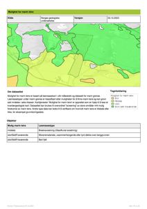 Et kart som viser geologiske data (mulighet for marin leire) basert på løsmassekart.