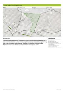 Kart som viser forekomster av arter med nasjonal forvaltningsinteresse i et gitt område, inkludert en tegnforklaring.