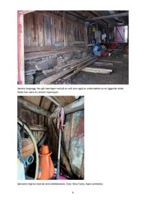 Fotografier av en eksisterende bygning (trollbuer) med tekster som beskriver konstruksjonen.