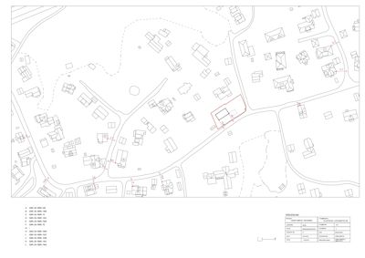 Situasjonsplan som viser bygningsplassering, vegnett og naboeiendommer.