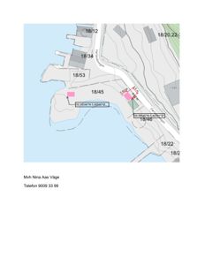 Situasjonsplan som viser eiendomsnummer (f.eks. 18/45, 18/46), vegnavn (Førdevegen) og geografiske koordinater for to punkter.