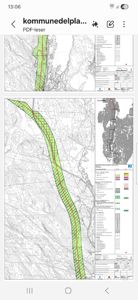 Situasjonsplan (kommunedelplan) som viser etasjeforhold, terrengkonturer og arealbruk for en langsiktig planlagt utbygging.