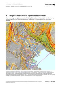 Et heulingskart (helningsskart) og påvisingskart for et byggeområde i Øystese, som viser terrengform, bratte skråninger og geologiske forhold.