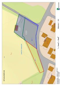 Situasjonsplan som viser eiendomsinndeling, arealer og nabolag.