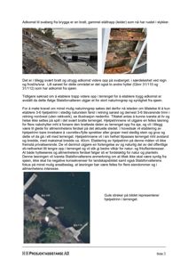 Fotografier av en rustet ståltrapp (leider) og en illustrasjon av foreslåtte hjelpetrinn i terrenget.