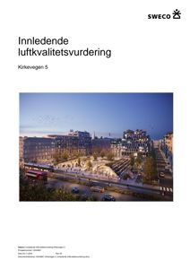 Et 3D-bilde (rendering) som viser et forslag til nybyggeri eller ombygging av et område med bygninger, gater og parkområder.