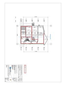 Snittegning (Snitt A-A) som viser bygningens tverrsnitt, inkludert etasjer, trapp og konstruksjon.