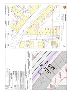 Bildet viser en byggesak med to hoveddeler: øverst en byggeområdeplan (med arealoppgave og grenser) og nederst en situasjonsplan (basiskart) med tomtenummer og nabolag.