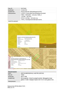 Et utsnitt fra et plankart som viser arealformål og hensynssoner for en byggesak.