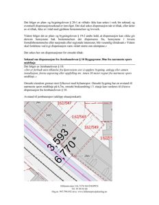 En situasjonsplan som viser avstand fra eiendom til jernbanespor, med mål og arealnummer.