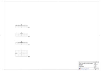 Tegning som viser detaljerte konstruksjonsplaner for fundamentet (fundamentplaner) med merking av armering og dimensjoner.