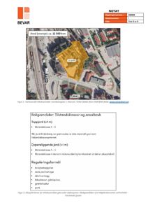 Kartutsnitt (flyfoto) av et område med overlagte arealdata og tekst om boligområder og reguleringsformål.