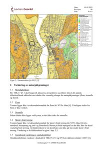 Et løsmassekart som viser geologiske forhold i området, inkludert en markert tomt.