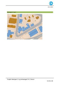 Kart over området Meierigata 3-5 og 4 med bygningsplassering og nummerering.