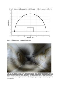 Fotografi av en bevart tunnel under dagens betongdekke, med synlige spor etter tidligere konstruksjon.
