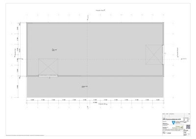 Fasadetegning med mål og akser