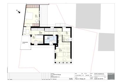 Etasjeplan (Plan 2) som viser romfordeling, møblering og arealer for en leilighet.