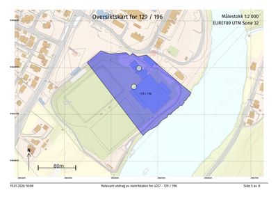 Oversiktskart med matrikkelgrenser og bygningsplassering