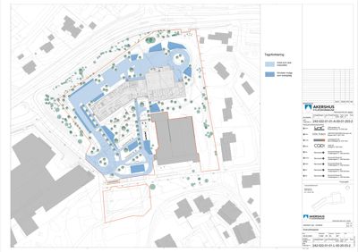 Situasjonsplan som viser tomtens grenser, eksisterende og planlagt bebyggelse, samt arealer for ny skogplanting.