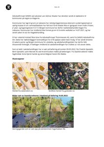 Bildet viser en side fra et støtteskriv som inneholder to kart. Det øverste kartet er en digital eiendomskart fra seieendom.no som viser eiendomsgranser og bygninger. Det nedre kartet er et flyfoto (skråfoto) som viser nabolaget og sikringssjerdet på eiendommen.