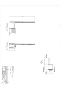 Fasadetegning med oppriss av hytte sett fra tre ulike vinkler (PLAN, FASADE A, FASADE B) med mål og detaljer.
